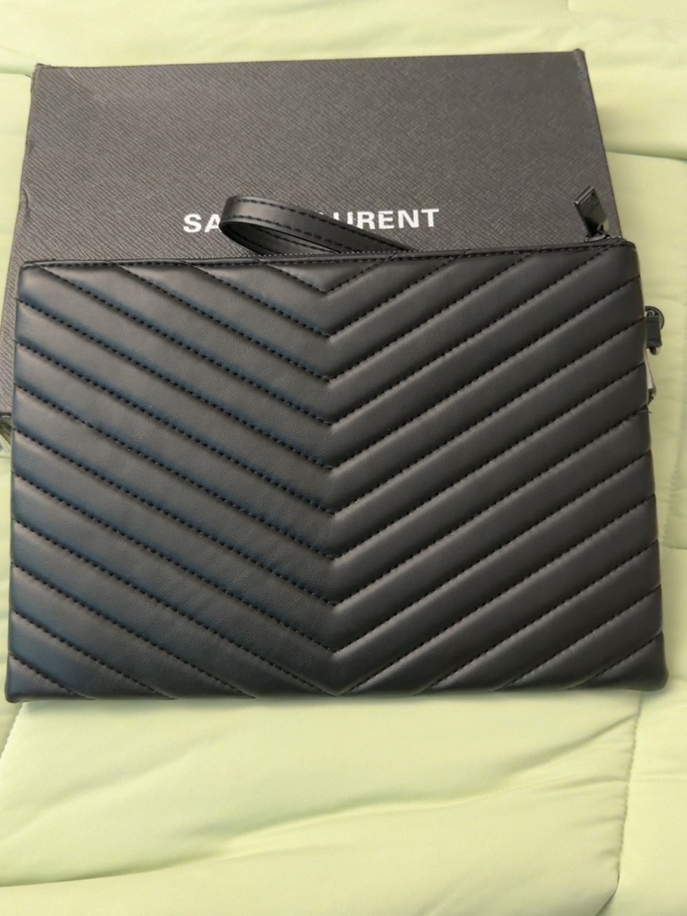 Black Quilted Chevron Wristlet
Clutch